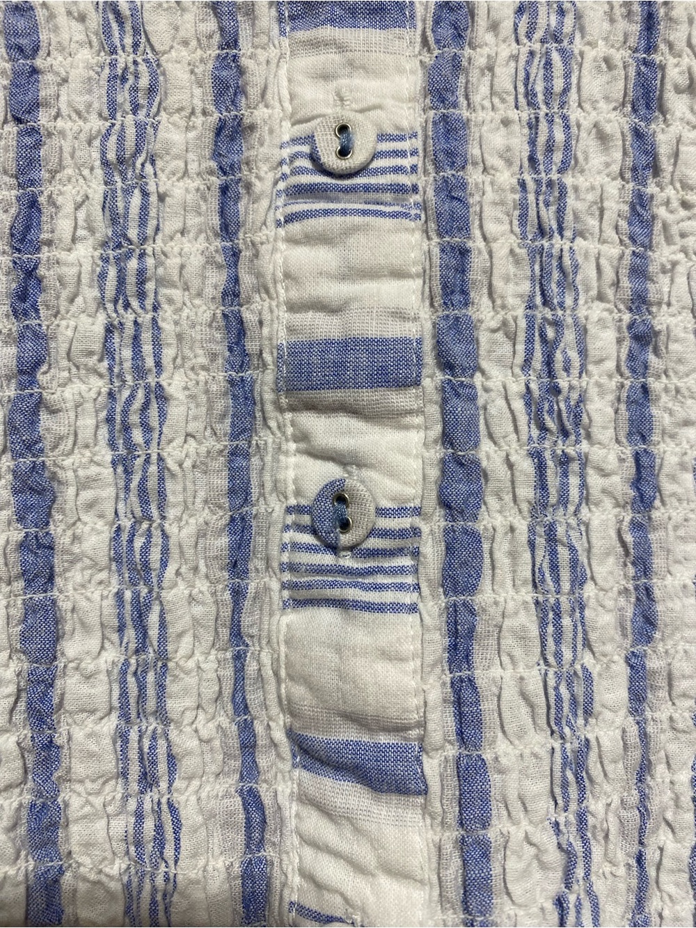 NWT Anthropologie Maeve “Bellamy” Striped Ruched Top Ruffled cotton Linen Size S - Picture 5 of 9
